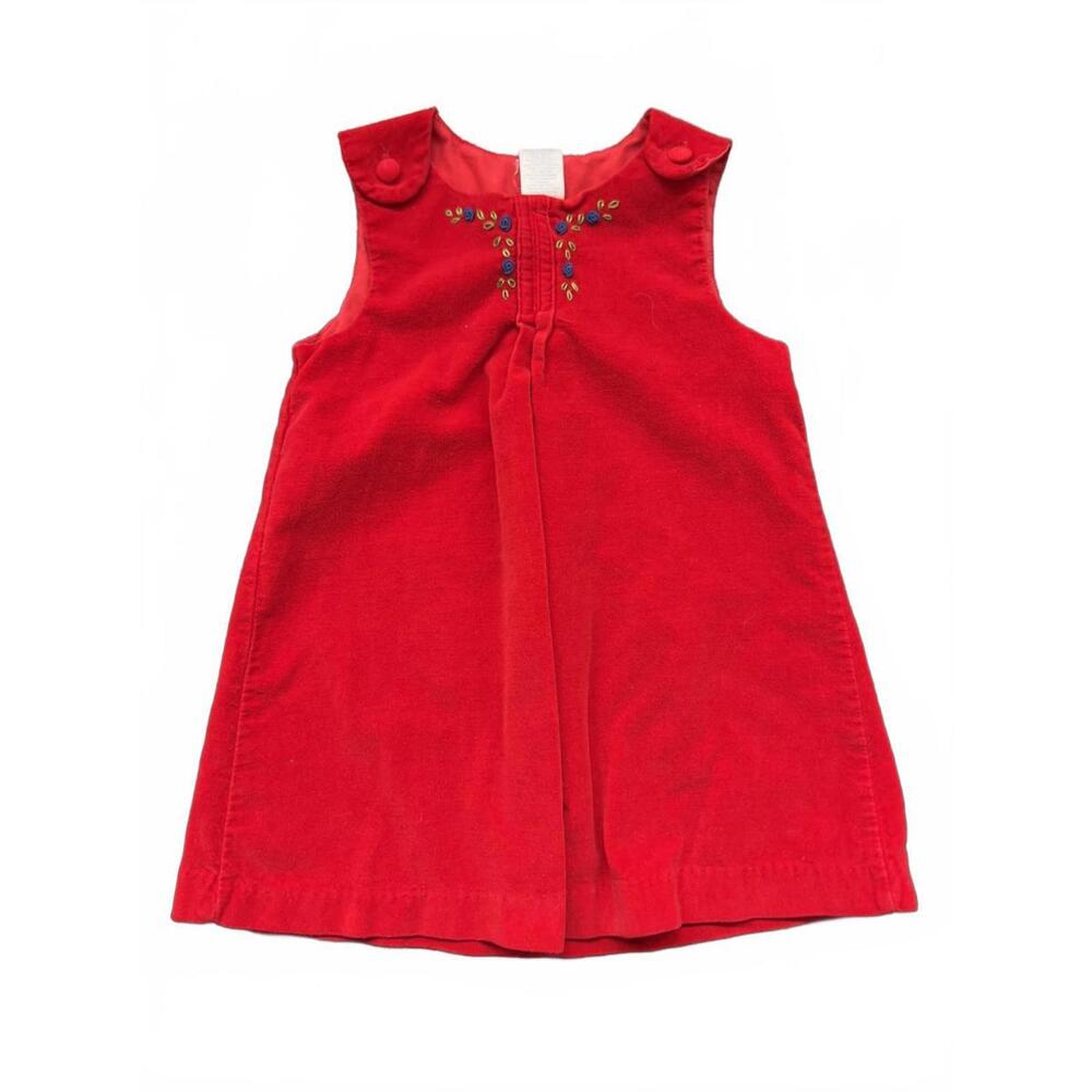 VTG Toddler Girls Red Velvet Dress - 2T